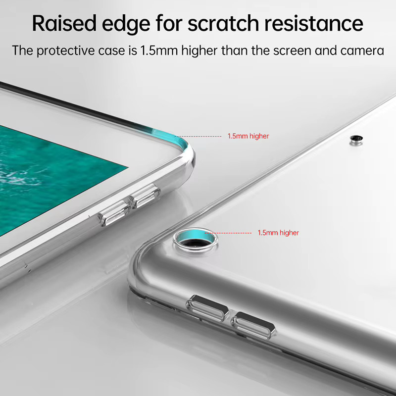 Stoßfeste Silikonhülle von Fudan für Apple iPad Pro, Air und Mini in Transparent - Bild 2