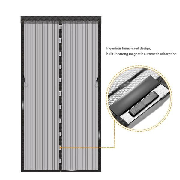 HOME369 Magnetisches Moskitonetz für die Tür, werkzeugloser Insektenschutz mit automatischem Verschluss, Farbe: Braun, B x H: 70 x 200 cm - Bild 12