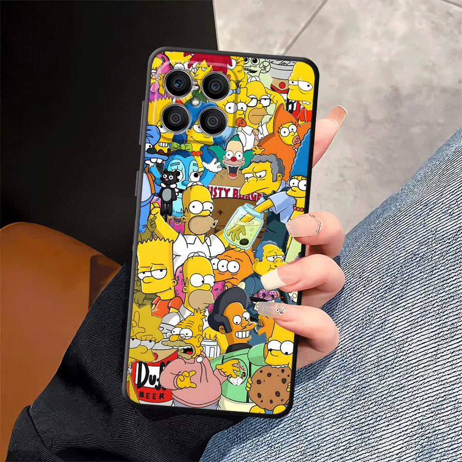 Die Simpsons Cartoon Handyhülle in Schwarz für Honor 200 400 Lite 8X X6 70 90 Magic5Lite X8 X9a X5b X7 - Bild 3
