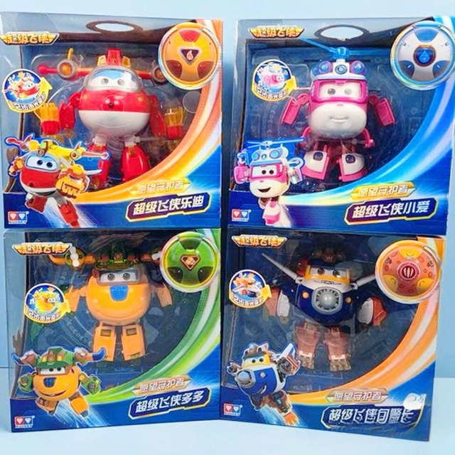 AULDEY Super Wings Actionfiguren, mit Sound und Licht, verformbares Modell - Bild 1