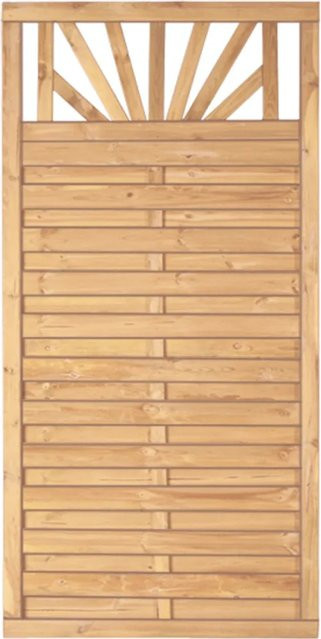 T & J Sichtschutzzaun Freiburg-Serie aus Kiefer und Fichte, imprägniert, B/H: 90 x 180 cm, grün oder braun - Bild 1