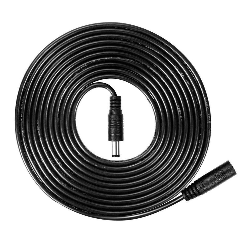 zysecurity DC-Verlängerungskabel für CCTV-Kameras, 5,5 mm x 2,1 mm, männlich zu weiblich, schwarz - Bild 6