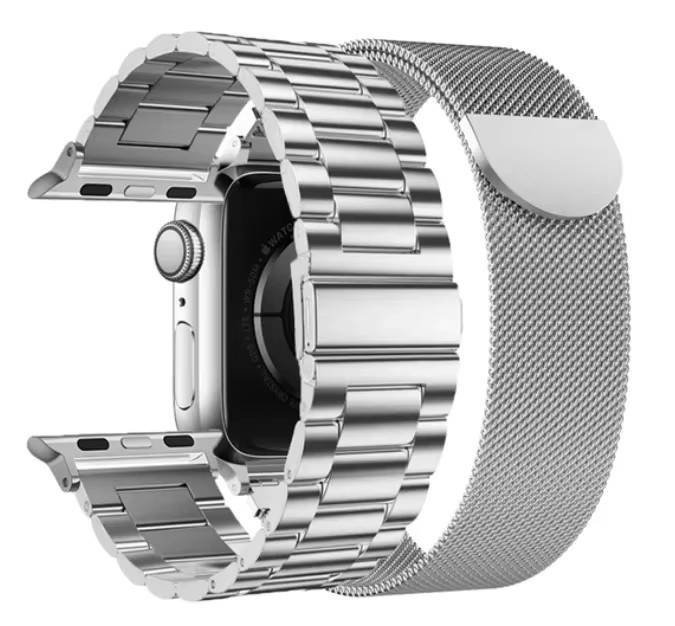 CAOWTAN Uhrenarmband Edelstahl, Silber, Unisex - Bild 1