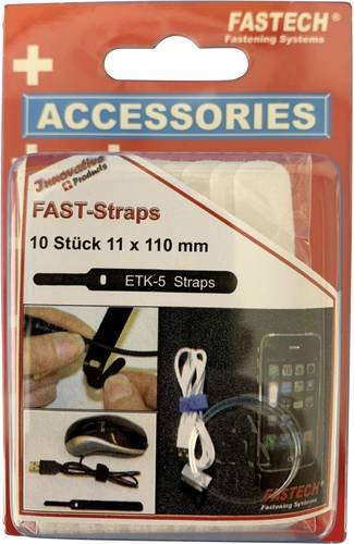 FASTECH 800-010C Klettkabelbinder zum Bündeln in Weiß, 10 Stück, L x B: 110 x 11 mm - Bild 1