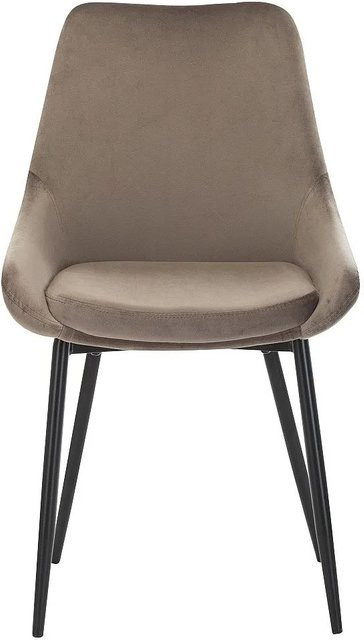 Vente-unique Stuhl Masurie aus Samt in Taupe, Breite: 49 cm - Bild 1