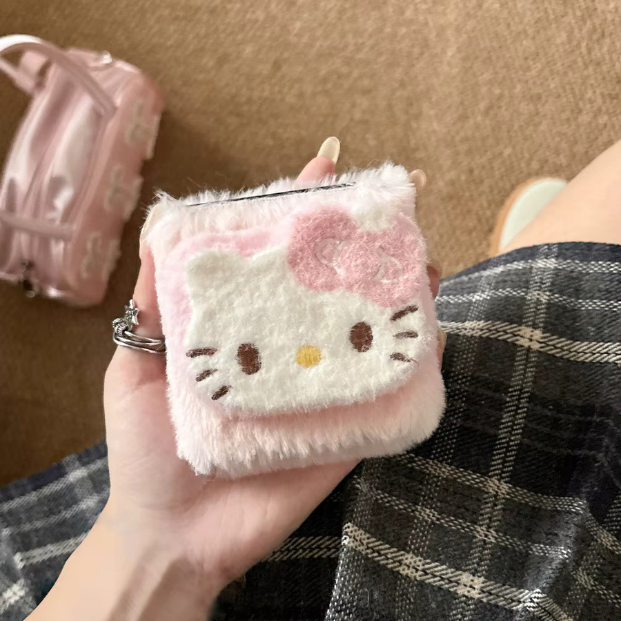 Niedliche Hello Kitty Handyhülle aus warmem Plüsch für Samsung Galaxy Z Flip 7, 6, 5, 4, 3 - Bild 5