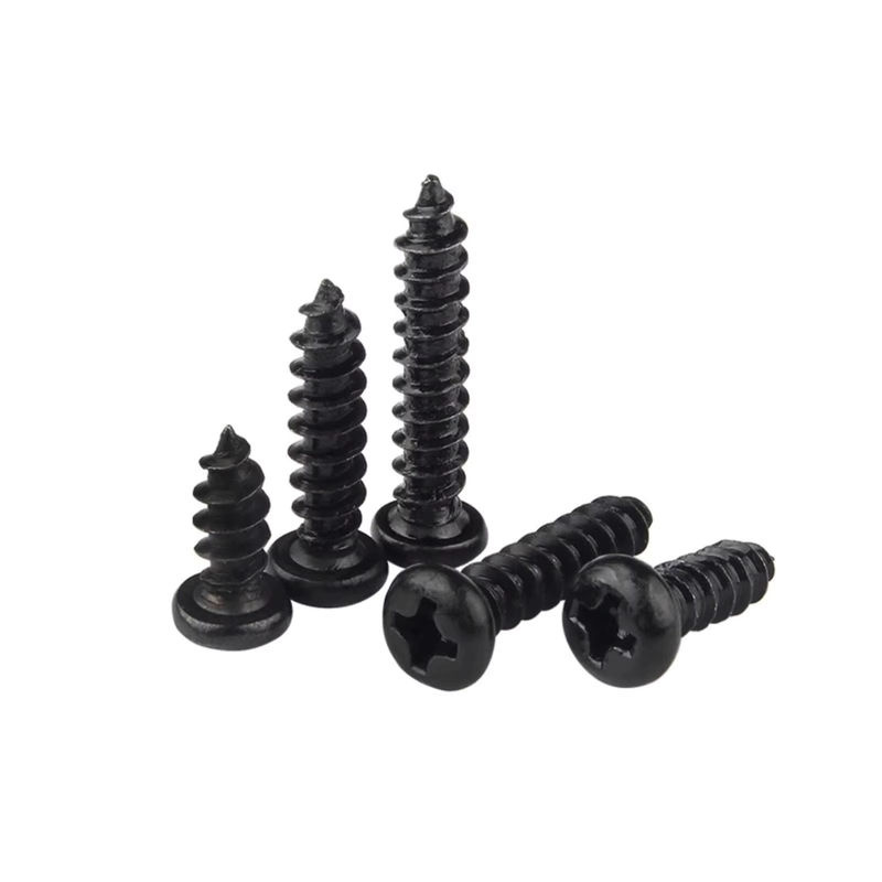 TINGGOO Selbstschneidende Holzschrauben aus Nylon, Flachkopf mit Kreuzschlitz und Kreuzrund, Schwarz, GB845 - Bild 5