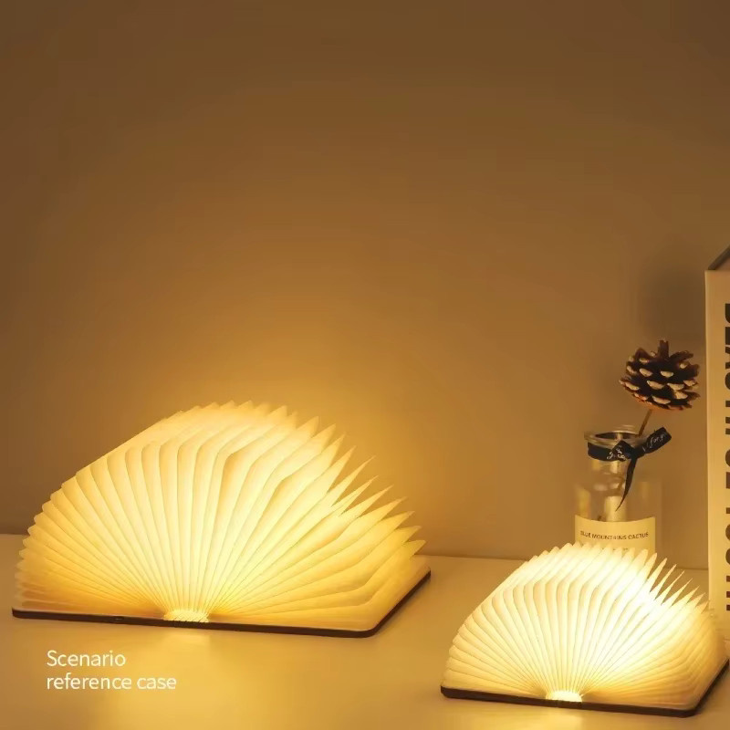 XIWANGFIRE 3D-LED-Buchlicht in Weiß, USB wiederaufladbare faltbare Tischlampe als kreatives Nachtlicht und tragbare Schreibtischbeleuchtung - Bild 5