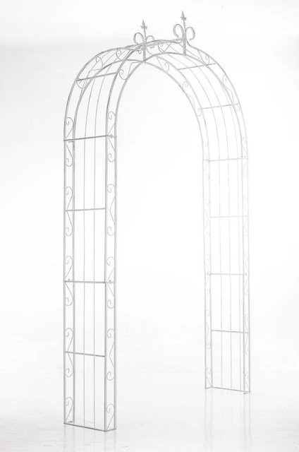 DELUKE Rosenbogen Aachen Rankhilfe aus Metall in Antik-Weiß, B/T/H: 148 x 34,5 x 260 cm - Bild 1