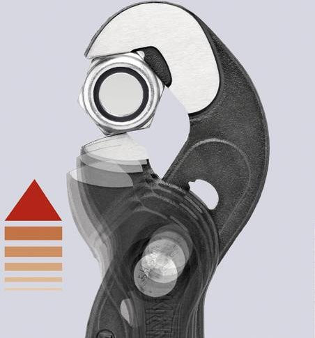 Knipex Raptor 87 41 250 Zangenschlüssel aus Chrom-Vanadium mit rutschhemmendem Kunststoffüberzug in Grau - Bild 2