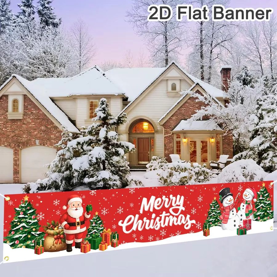 VIKAMA Weihnachts- und Neujahrs-Banner zur Dekoration für Innen- und Außenbereiche - Bild 2
