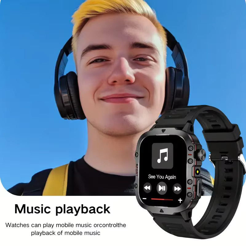 BOALZETD Smartwatch Schwarz mit Bluetooth, Telefonfunktion, Herzfrequenzmessung und Schlafüberwachung für Damen und Herren - Bild 2