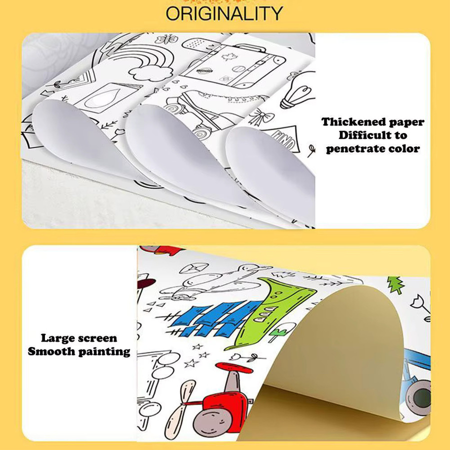 Malrolle für Kinder, klebendes Farbfüllpapier, Graffiti-Rolle, DIY-Malerei - Bild 1