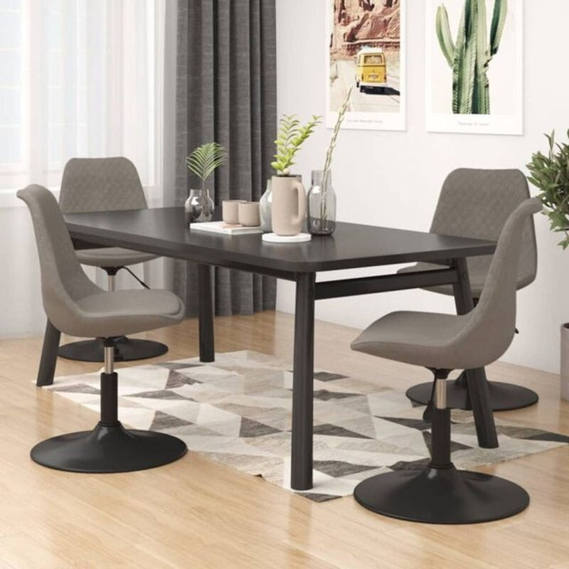 Vidaxl Esszimmerstühle 4er Set Modern Drehbar in Hellgrau Samt - Bild 1