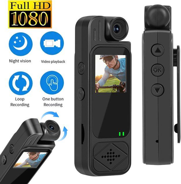 CUGUU Mini Kamera HD 1080P Tragbarer Digitaler Video Recorder mit Infrarot Nachtsicht in Schwarz - Bild 1