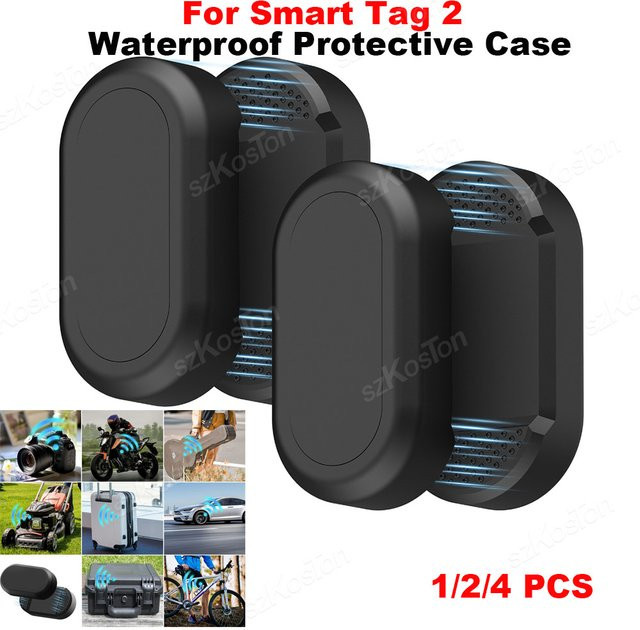 Samsung SmartTag 2 Magnetischer Halter Silikon-Schutzhülle in Schwarz, Wasserdichte Abdeckung mit 3M-Klebstoff - Bild 1