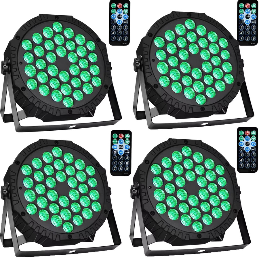 GOTSTAGE 4er Set Flache LED Bühnenstrahler RGB 3in1 DMX 512 Multicolour Effektleuchten in Schwarz - Bild 1