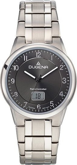 Dugena Herrenfunkuhr, Titan, Grau, Analog-Digital, 39,5 mm - Bild 1