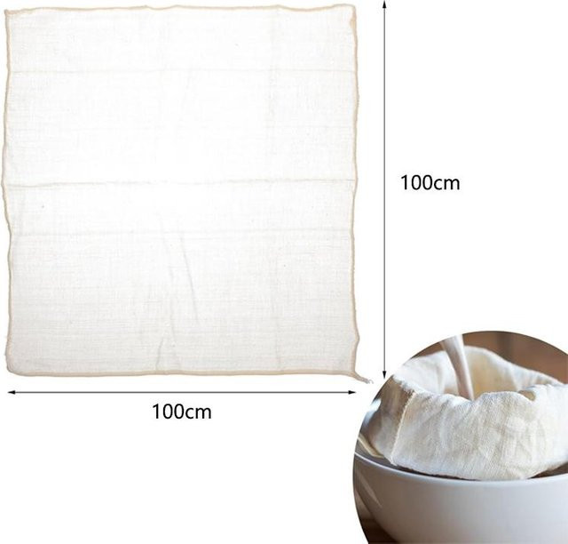 Wiederverwendbares Käsetuch aus weißer Baumwollgaze von xiaolang zum Abseihen und Kochen, Breite: 100 cm, Höhe: 100 cm - Bild 1
