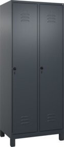 C+P Spind Classic PLUS Garderobenschrank mit 2 Abteilen, Anthrazit/Schwarz, H x B x T: 195 x 80 x 50 cm - Bild 1