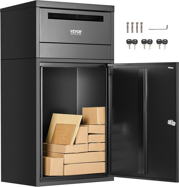 Abschließbare Paketlieferbox für draußen von Buying Solutions, MB, Farbe: Schwarz, Material: Edelstahl, B/T/H: 90,9 x 50,0 x 32,5 cm - Bild 1