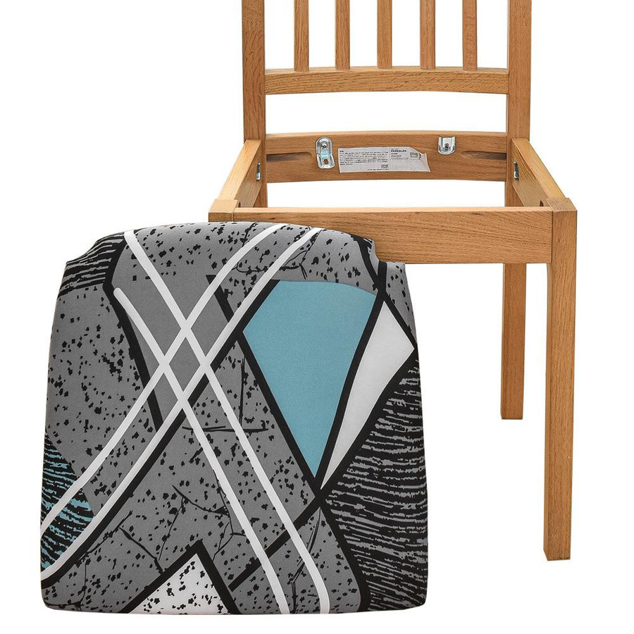 Waschbarer Sitzkissenbezug mit Grafik-Aufdruck für Esszimmerstühle, elastischer Spandex-Stuhlbezug in Multicolour - Bild 1