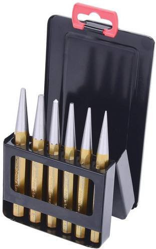 KS Tools Durchtreibersatz aus Edelstahl, 6-teilig in Blechklappkassette, Gold und Silber - Bild 1