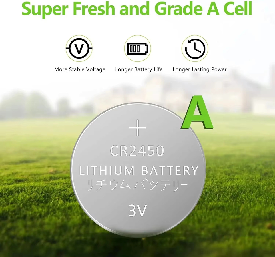 Yuform CR2450 Lithium-Knopfzellenbatterien 3V 600mAh in Silber - Bild 2