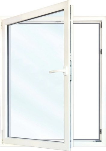 Josef Meeth Fenster und Türen Energiespar-Fenster 76/3 Dreh-Kipp DIN links, silberfarben, B: 85 cm, H: 125 cm - Bild 1
