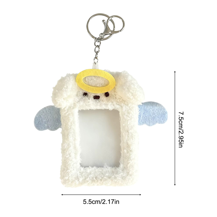 Kawaii Plüsch Kpop-Fotokartenhalter Engel Welpe Teufel Kätzchen Foto-Display-Halter, Höhe: 7,6 cm - Bild 2