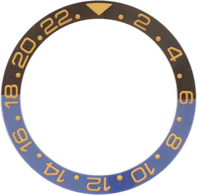 Neoglint Uhrenlünettenring Keramik, Blau Schwarz, Gold, 38 mm, Herren - Bild 1