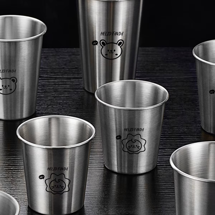 WORTHBUY Edelstahlbecher aus Edelstahl 304 in Silber, stapelbarer Trinkbecher für Bier, Milch oder Kaffee, 200 ml - Bild 4
