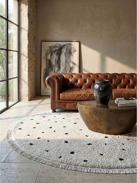Pflegeleichter Shaggy-Teppich Kadima Design in Creme, B/T: 160 x 160 cm - Bild 1