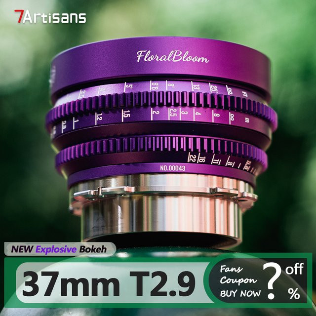 7artisans 37mm f/2,9 Vollformat Cine-Objektiv mit PL-Mount in Lila - Bild 1