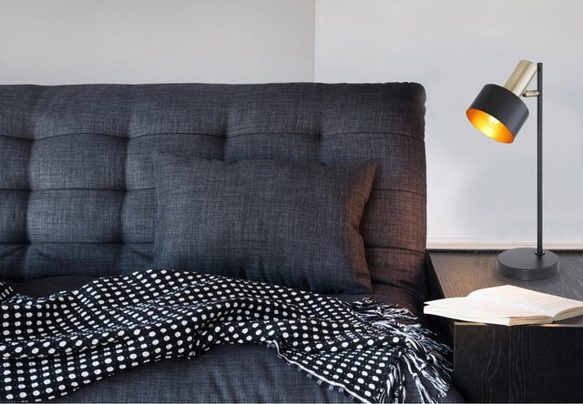Globo Tischlampe Swinni 1-flammig Schwarz Matt B/T/H: 17,5 x 15,0 x 43,5 cm - Bild 1