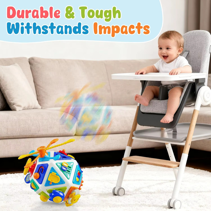 BizyKoady Baby Busy Board Aktivitätswürfel, 22-in-1, ab 1 Jahr - Bild 3
