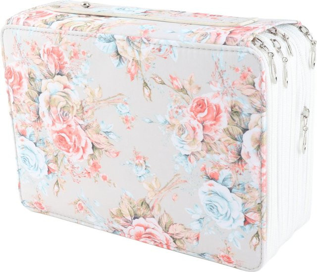 GoolRC Federmäppchen mit Rosenmuster in Beige aus PU-Material mit Reißverschluss - Bild 1