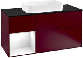 V&B Waschtischunterschrank Finion mit Wandbeleuchtung, Weiß lackiert, Breite: 120 cm, Tiefe: 50,1 cm, Höhe: 50,1 cm - Bild 1