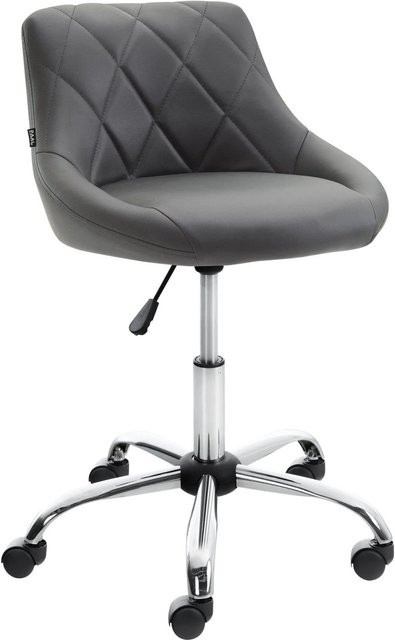DELUKE Arbeitshocker AARHUS Drehhocker mit Rollen aus Kunstleder in Grau, B/T/H: 47 x 49 x 71 cm - Bild 1