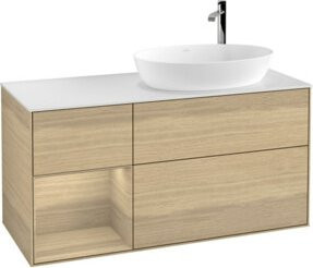 V&B Waschtischunterschrank Finion mit Wandbeleuchtung in Weiß, Breite: 120 cm, Tiefe: 50,1 cm, Höhe: 50,1 cm - Bild 1