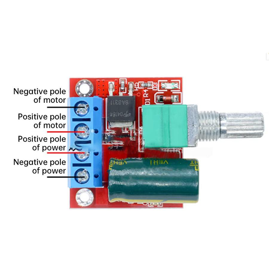 Aideepen 5er Set Mini DC-Motor PWM Drehzahlregler zur Geschwindigkeitsregelung von 4,5V-35V 5A für 6V 12V 24V Variabler Spannungsregler - Bild 2