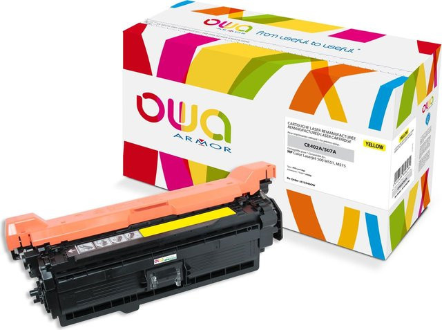 Armor OWA Gelb Wiederaufbereitete Tonerpatrone kompatibel mit HP CE402A für HP Color LaserJet Enterprise MFP M575 und LaserJet Enterprise Flow MFP M575 - Bild 1