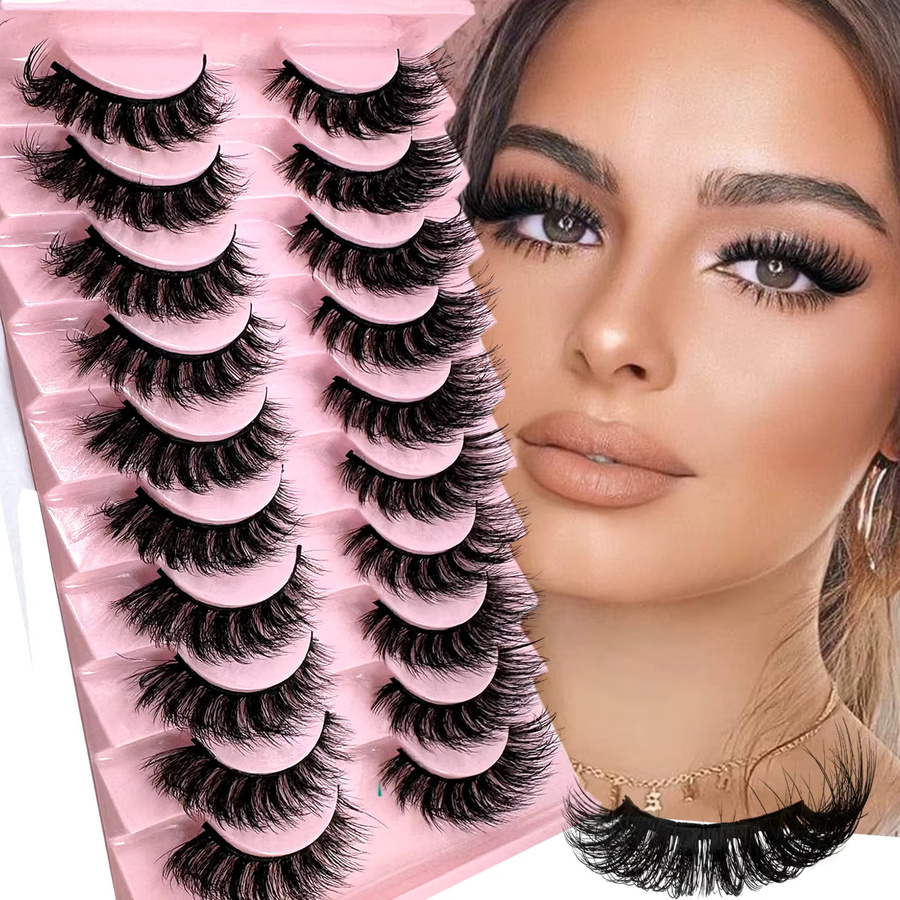 UMIRYAO 3D-Falsche Wimpern, Black, 10 Paar, Natürlich, Unisex - Bild 6