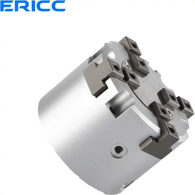 Pneumatische Klaue ERICC Spannfutter in Silber mit zwei, drei oder vier Krallen für Fingerzylinder MHS2/3/4-16D20D25D32D40D - Bild 1