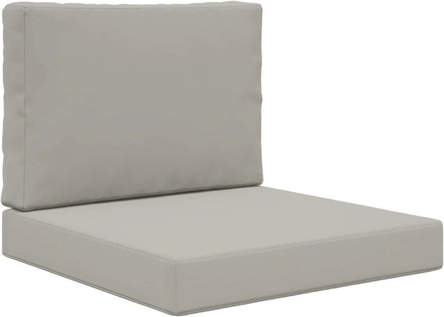 vidaXL Sofakissen für Draußen 2-teiliges Set Grau aus Polyester, B/T/H: 60 x 60 x 60 cm - Bild 1
