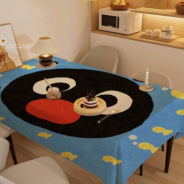 Potdemiel Tischdecke mit niedlichem Pinguin-Cartoon-Design für Geburtstag, Hochzeit oder Weihnachten, rechteckig - Bild 1
