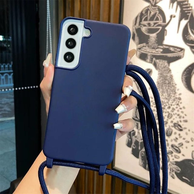 Weiche Umhängetasche für Samsung Galaxy S25 Ultra S24 S23 S22 S21 Plus FE A55 A35 A25 A15 A54 A34 A06 A05 A05S A16 in Blau - Bild 1