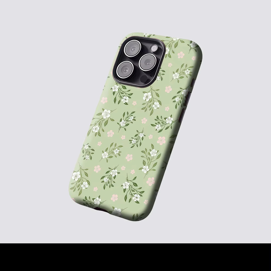 Aurbe 2-in-1 MagSafe Hülle mit mattem Film für iPhone 17 16 15 Plus Pro Max, stoßfeste Hartschale im Vintage Floral Ditsy Design, Salbeigrün - Bild 2
