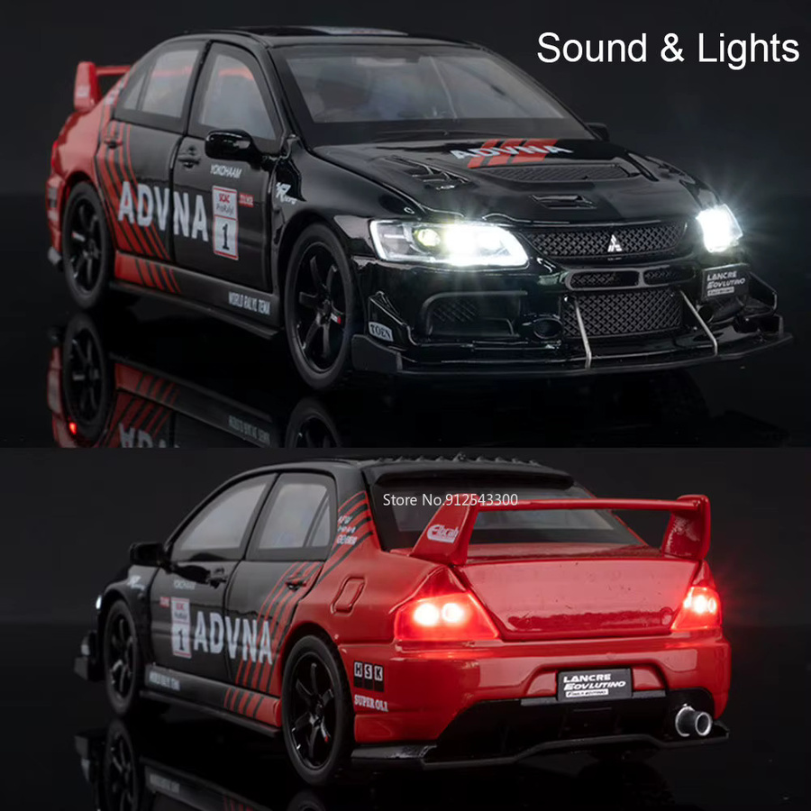 RMZ city Mitsubishi Lancer IX EVO Pajero, Automodell, 1:32, mit Licht und Sound - Bild 3