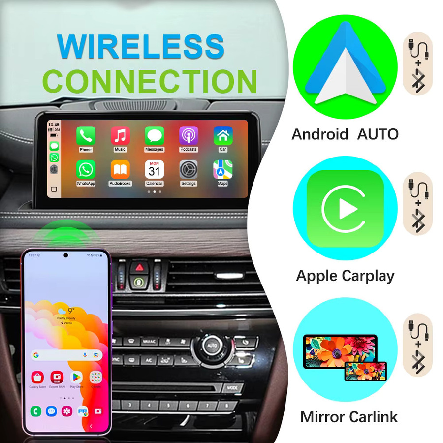 DMD Android 15 Multimedia Radio für BMW X5 F15 und X6 F16 (2014-2017) mit 10,25 Zoll Touchscreen, Wireless CarPlay, Android Auto, Bluetooth und GPS, Qualcomm 665, Schwarz - Bild 3